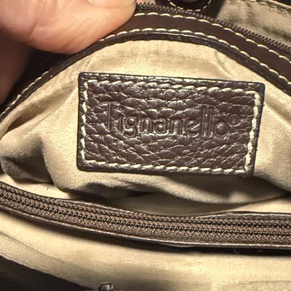 Tignanello Dark Brown Leather Shoulder Bag - Picture 2 of 3